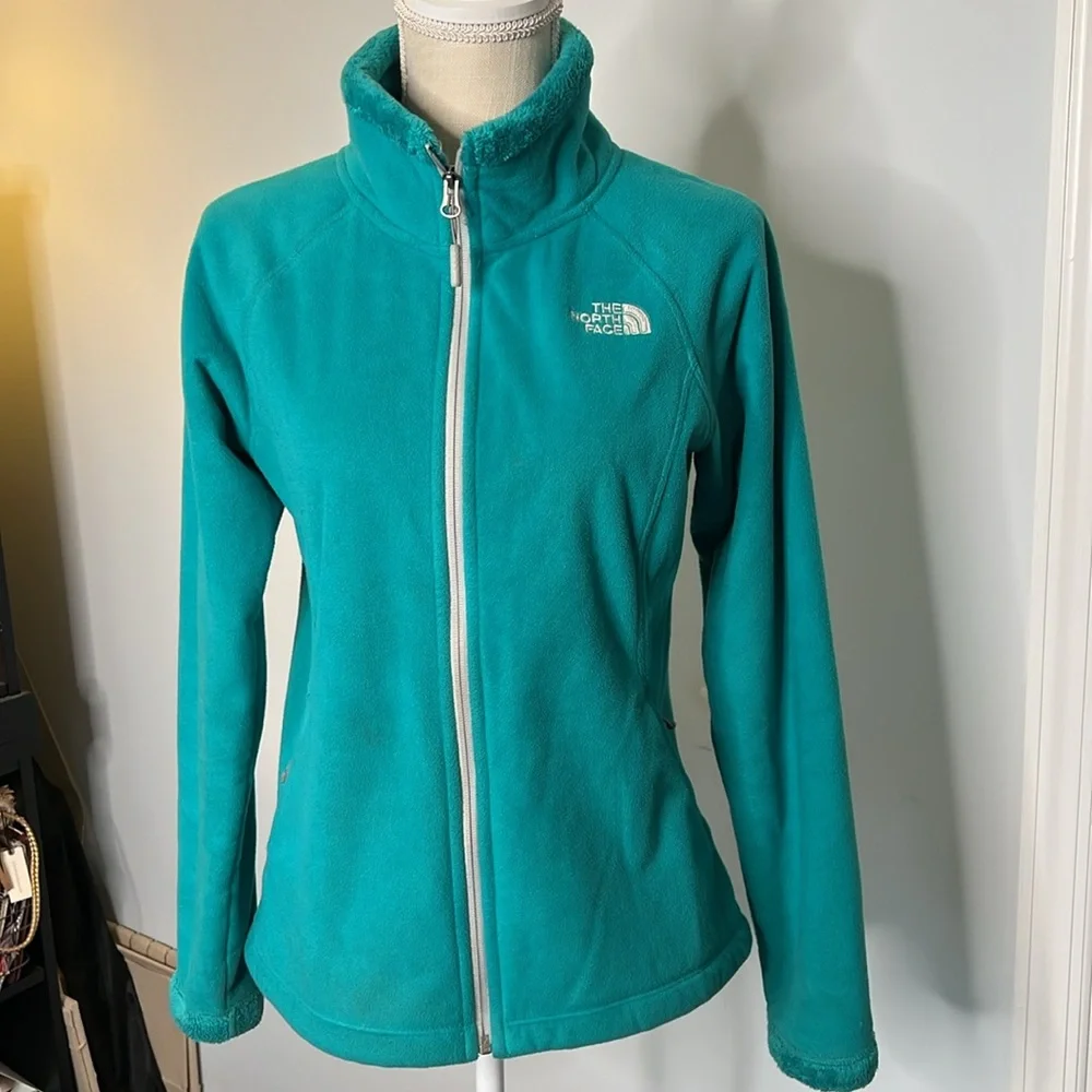 North Face turquoise fleece zip up - Picture 1 of 10